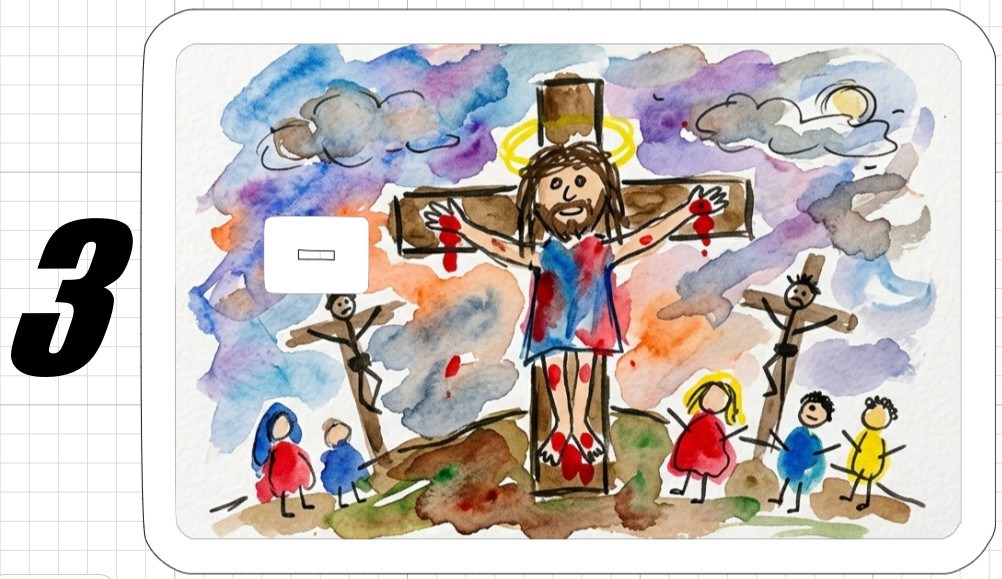 Toddler Art Jesus Christ Gift Credit Debit ATM Card Skin Sticker God Love Cross