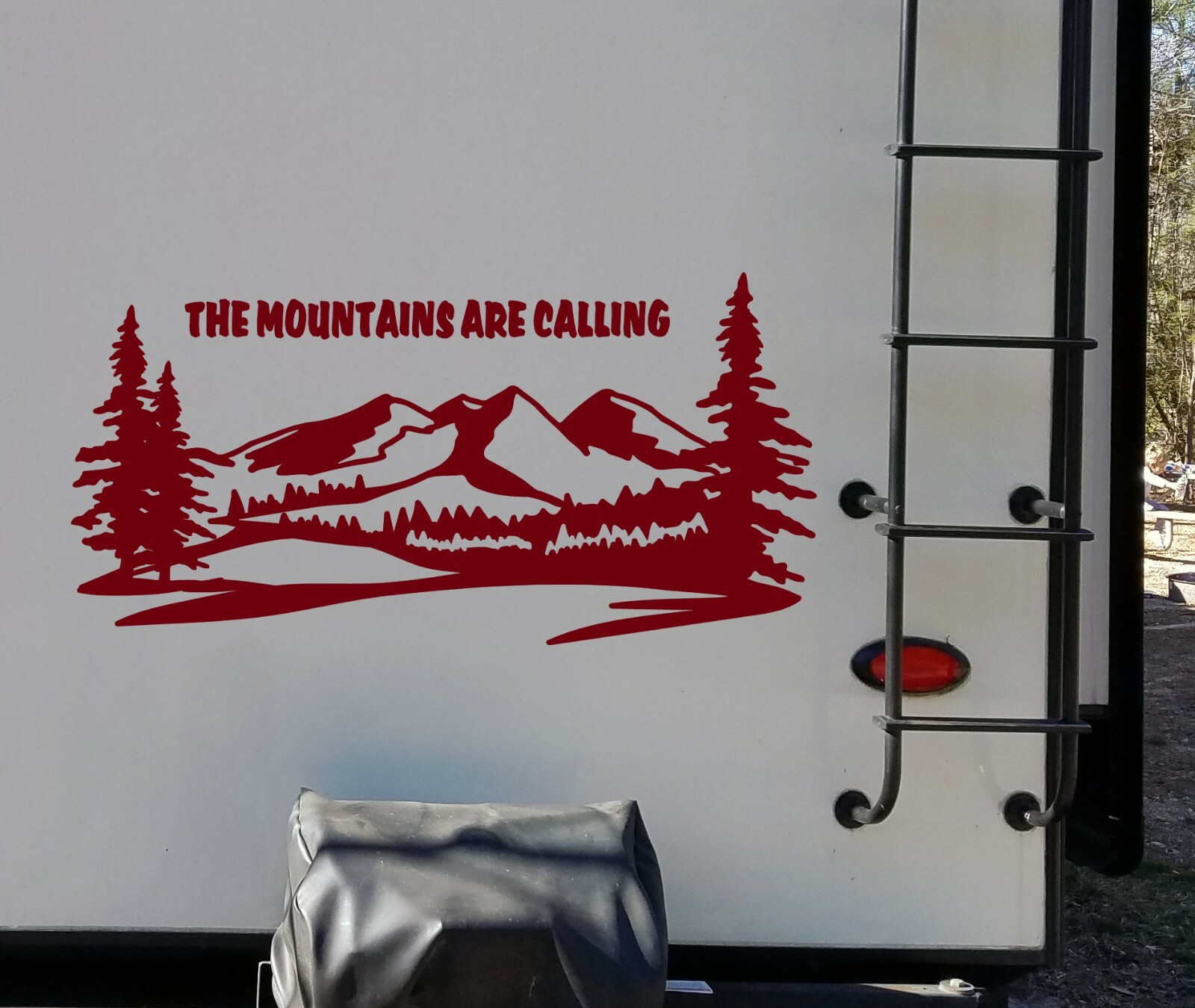 The Mountains Are Calling Vinyl Decal V2 – RV Camper Graphics Scene – Die Cut