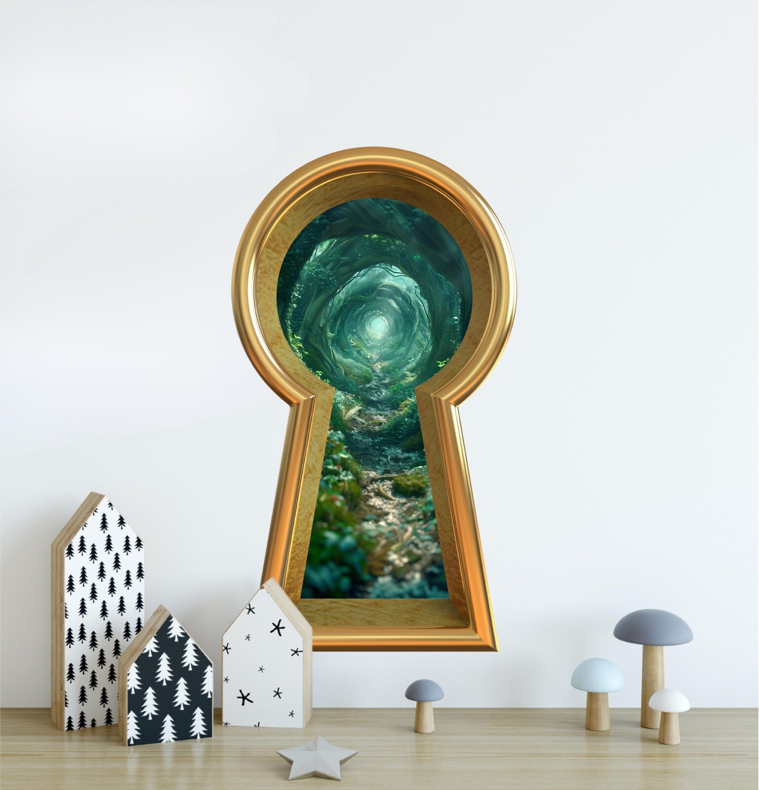 3D Keyhole Removable Wall Decal – Path Through The Rabbit Hole