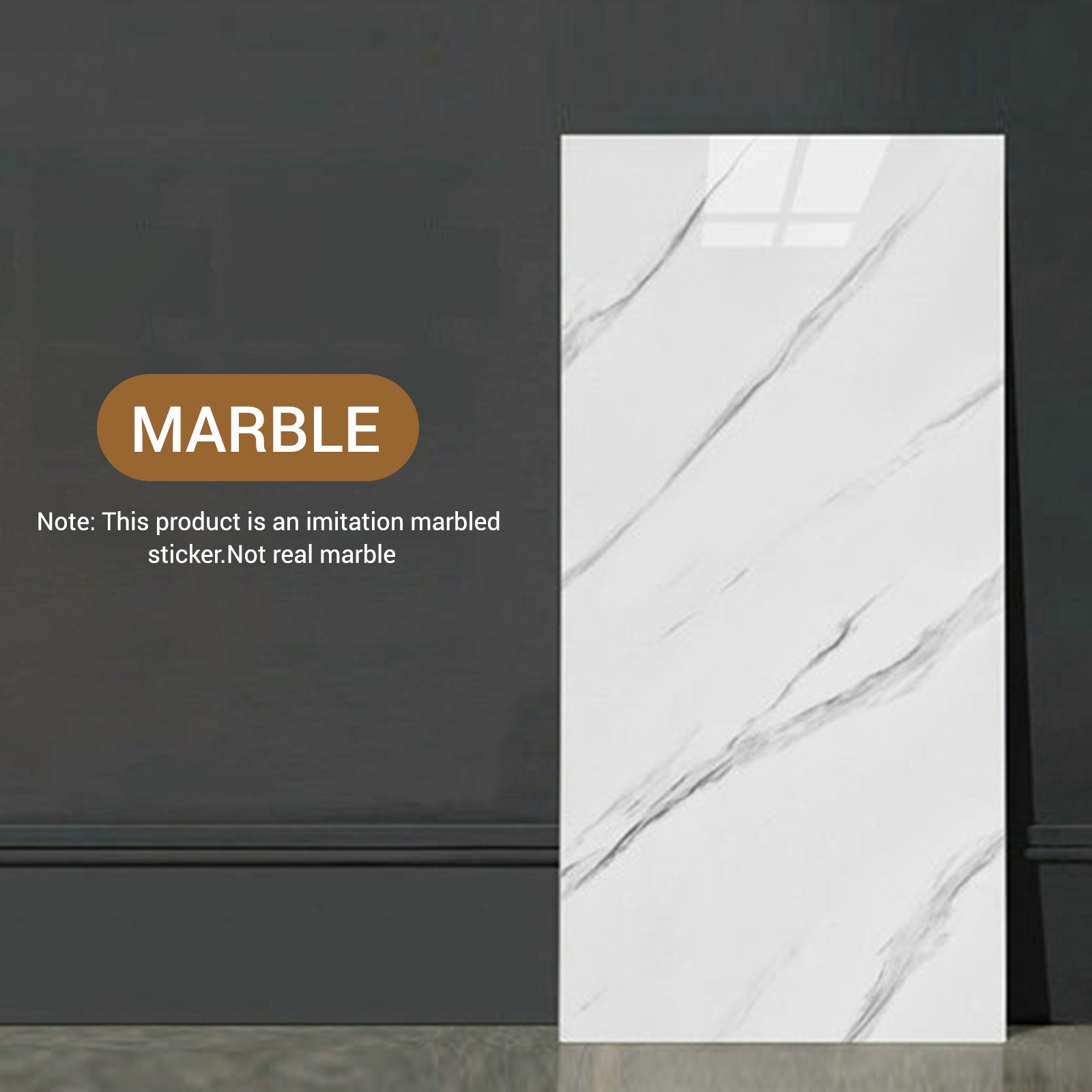 40PCS Self-Adhesive Marble Tiles Sticker Stick On Wall Floor Kitchen Bathroom US