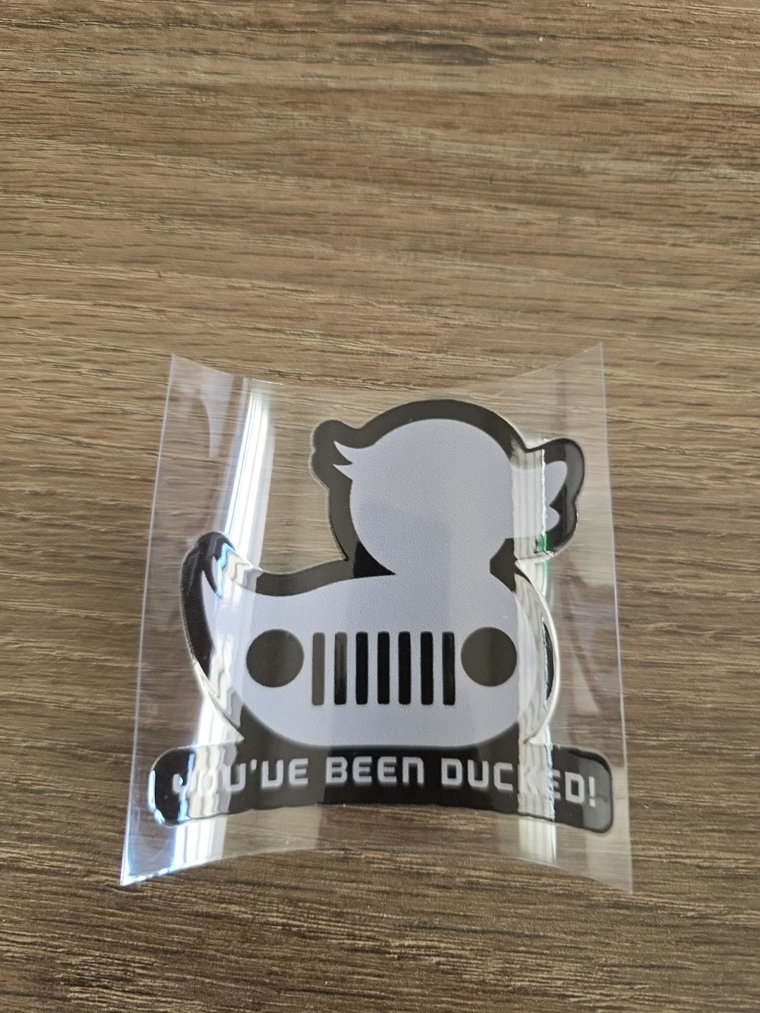 Solid Rubber Duckie You've Been Ducked Multi Color UV DTF Decal Waterproof Jp
