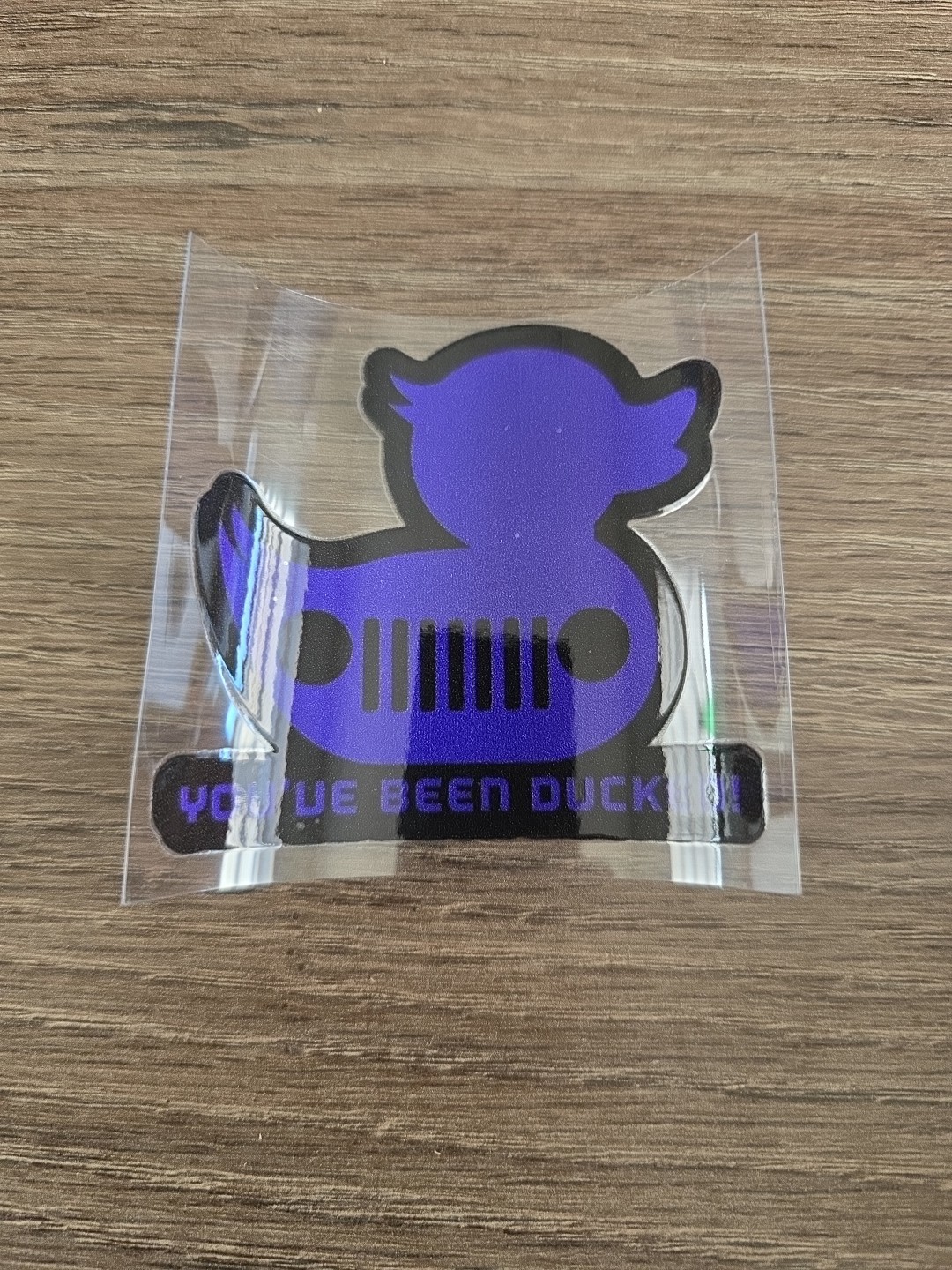 Solid Rubber Duckie You've Been Ducked Multi Color UV DTF Decal Waterproof Jp