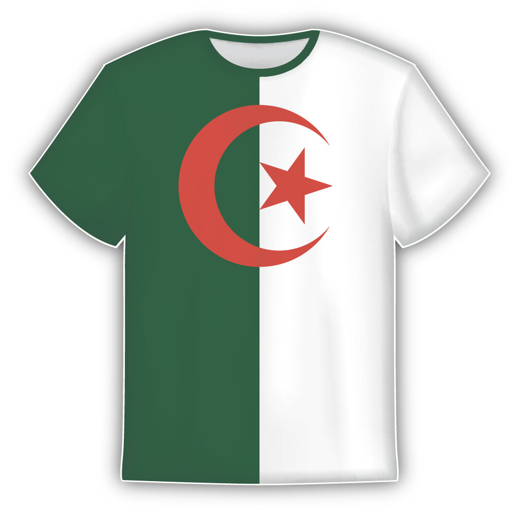 Algeria Flag Sticker In The Form Of T Shirt Vinyl Sticker Decal