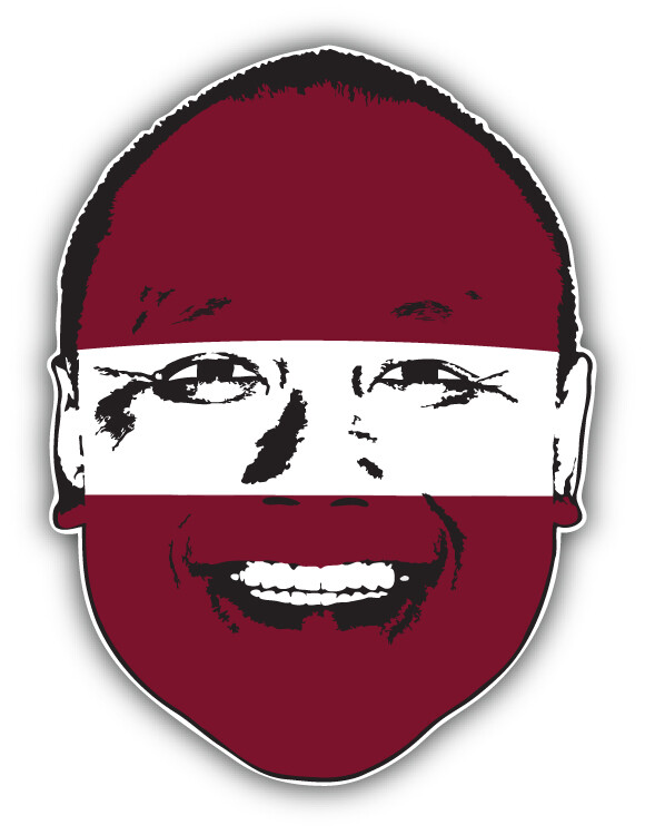 Latvia Flag Man Face Car Bumper Sticker Decal