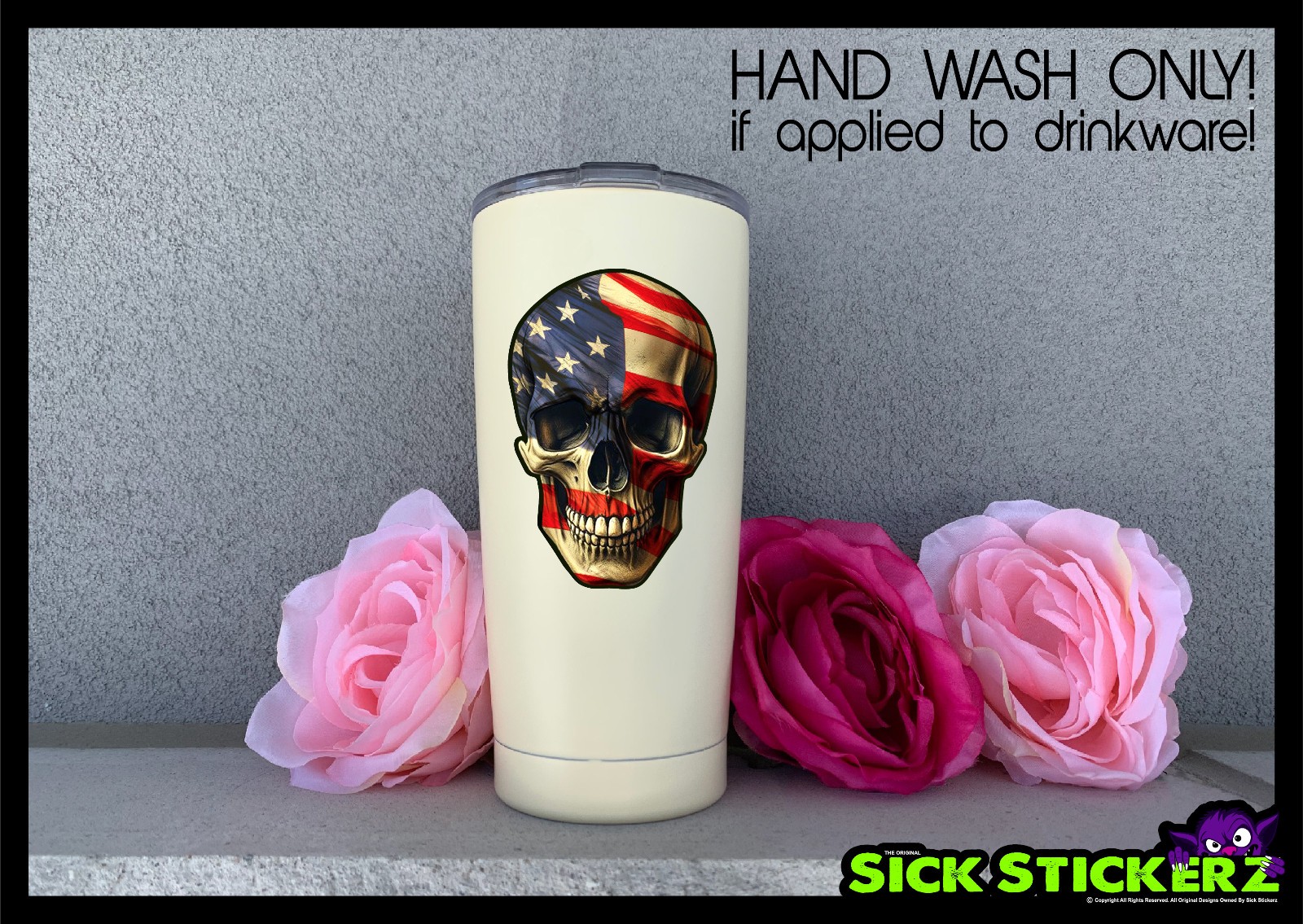 American Flag Skull Freedom Sticker Decal Car Truck