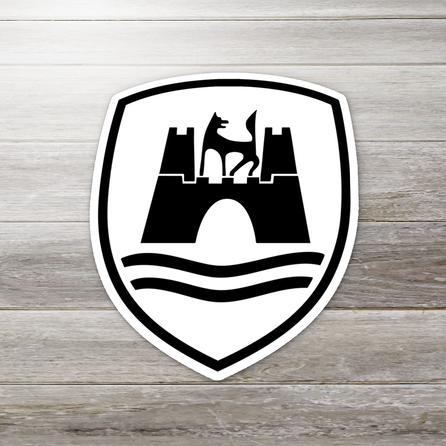 Wolfsburg Castle Coat of Arms Sticker German City Crest Fender Decal 1.5" – 10"
