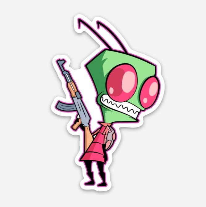 3” Invader Zim Sticker Nickelodeon Decal Matte Finish Dishwasher Safe