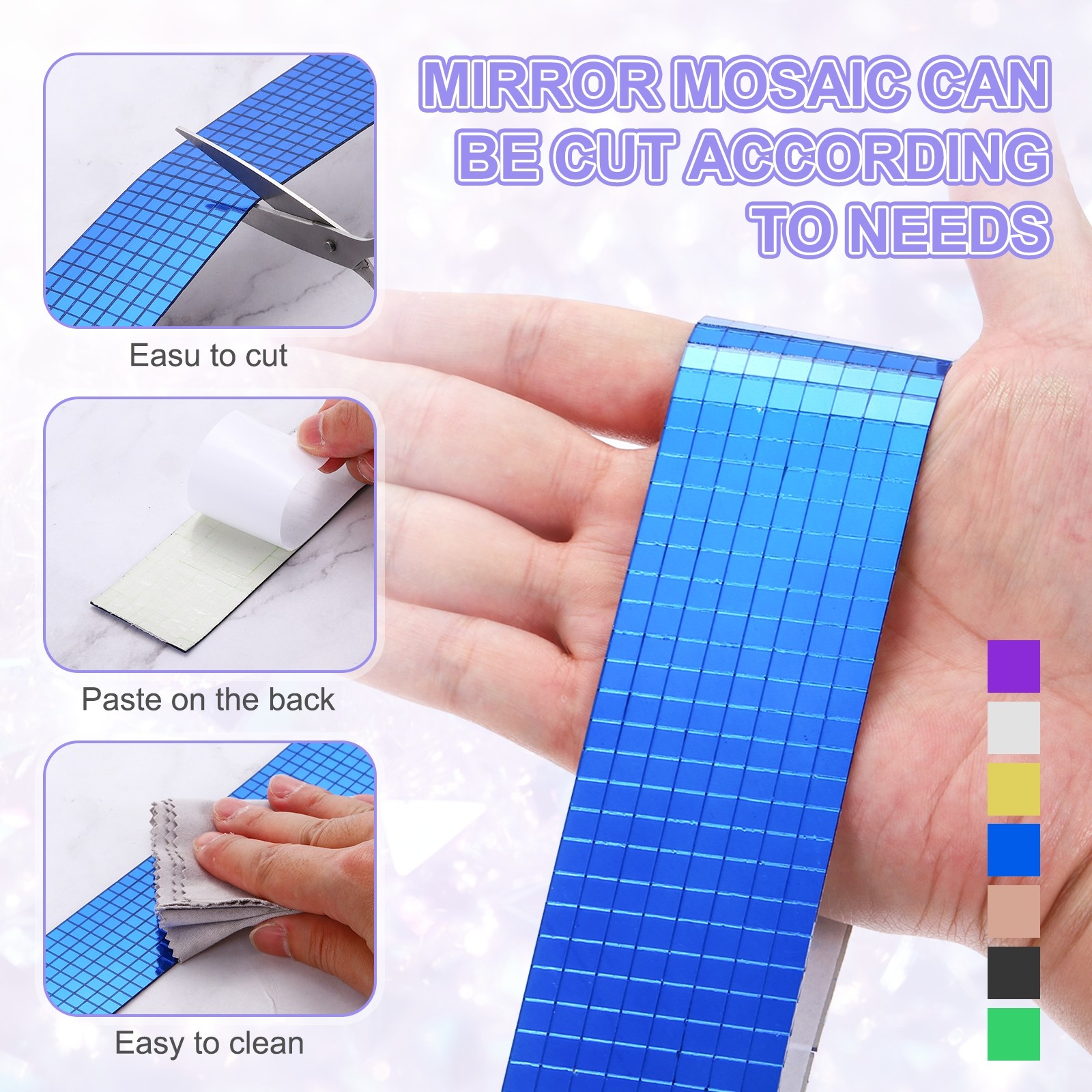3200 Pieces Adhesive Mosaic Tiles 5 x 5 mm Disco Tiles Gold 2 Pcs