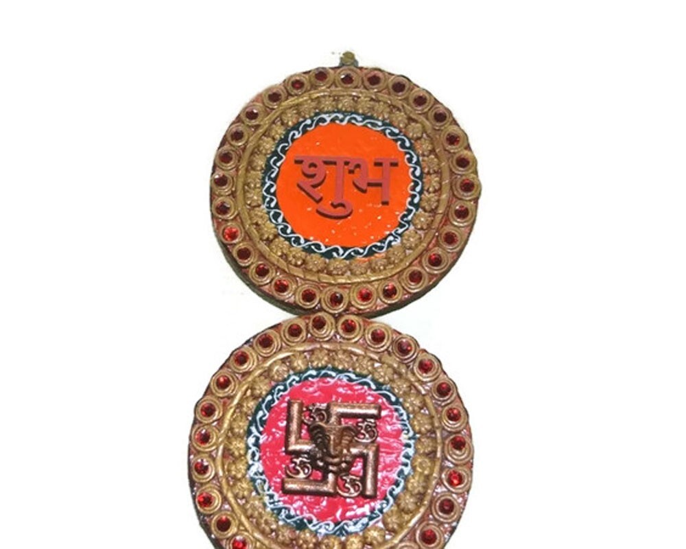 Wooden Shubh Labh Wall Hanging, Wall Decor, Door Decor Item, Handmade Home Decor