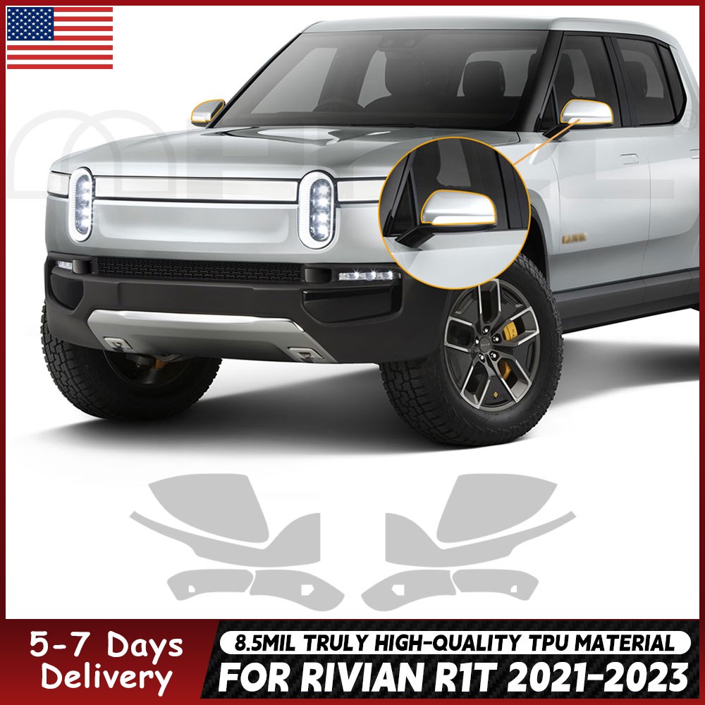 For Rivian R1T 2021-2023 Paint Protection Film Precut Kit Gloss Clear PPF TPU