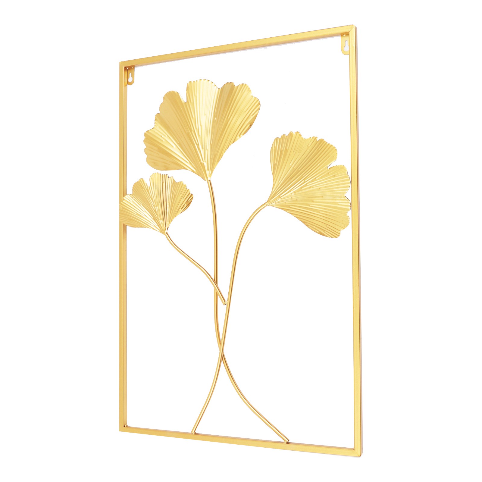 Metal Wall Art for Living Room, Large Leaf Frame Accent Leaves Wall Decor Home