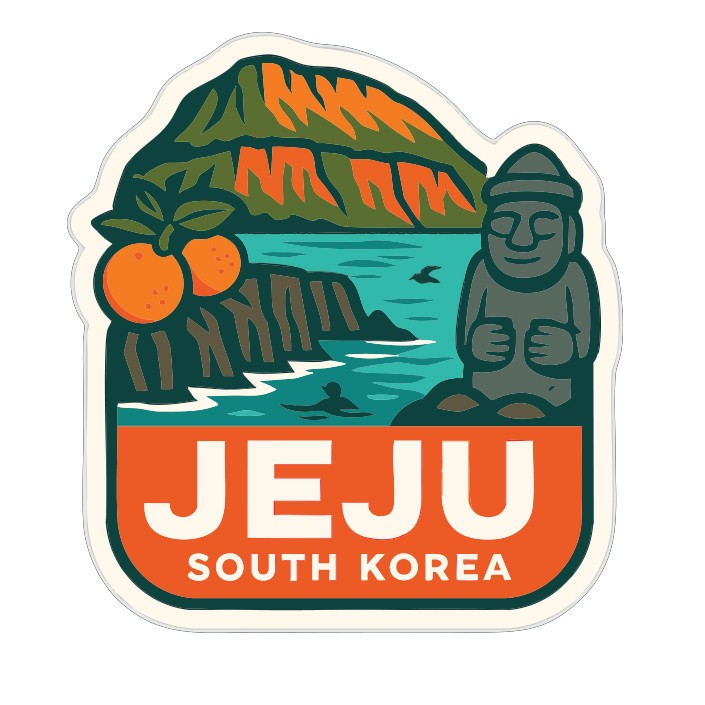 Jeju South Korea Sticker Decal Vinyl Die-Cut City Skyline Landmark Design