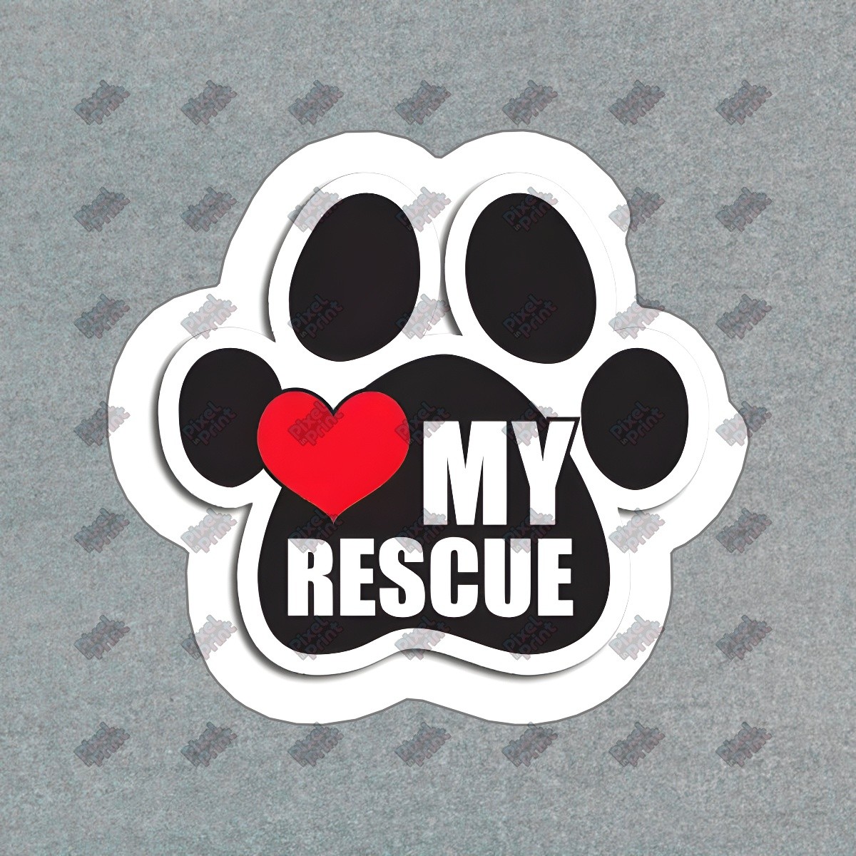 I Love My Rescue Dog Vinyl Sticker Paw Print Decal Pet Lover Gift Dog #100327