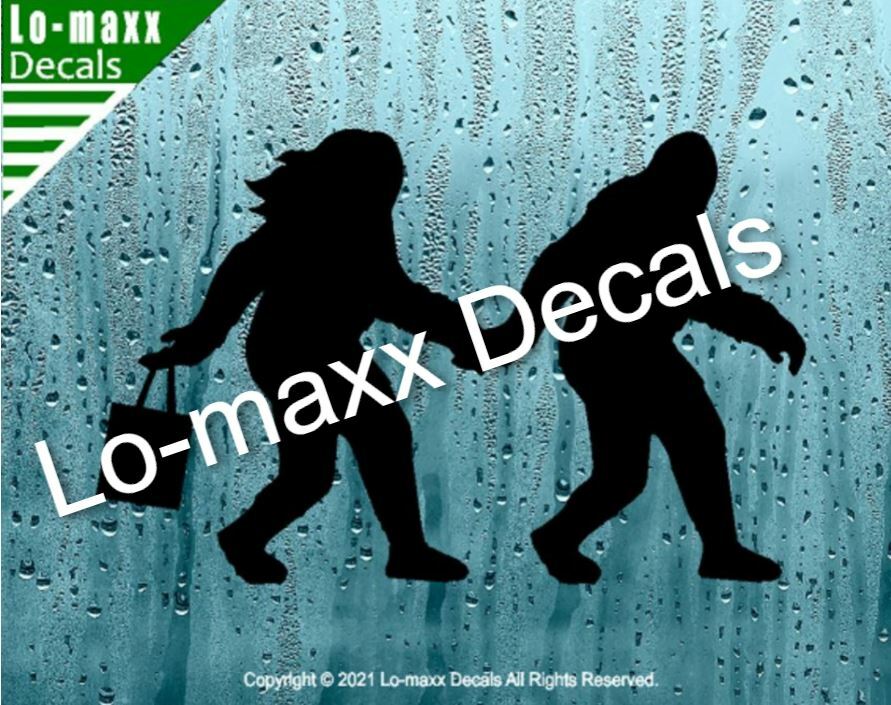 Mr. & Mrs. Bigfoot Married Couple Original Superior Quality Die Cut Vinyl Decal
