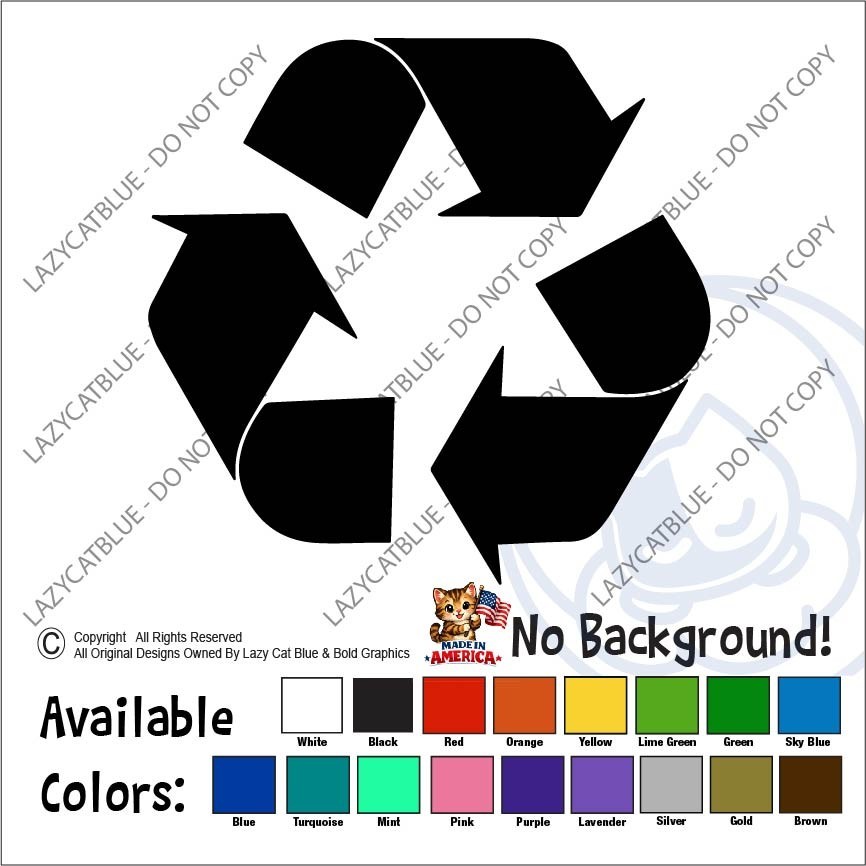 Recycle Symbol Decal Sticker Trash Can Label Think Green Save the Planet Earth