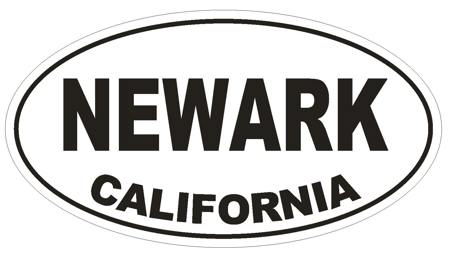 Newark California Oval Bumper Sticker or Helmet Sticker D2864 Euro Oval