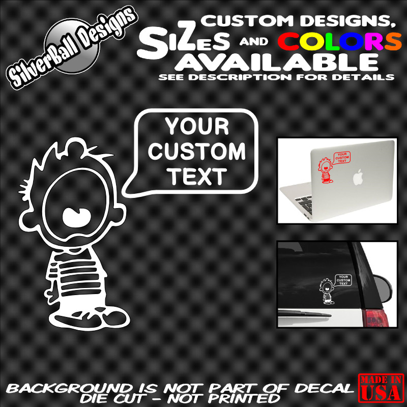 Calvin Screaming – Custom Vinyl sticker Car Truck Window Your Own Text Logo