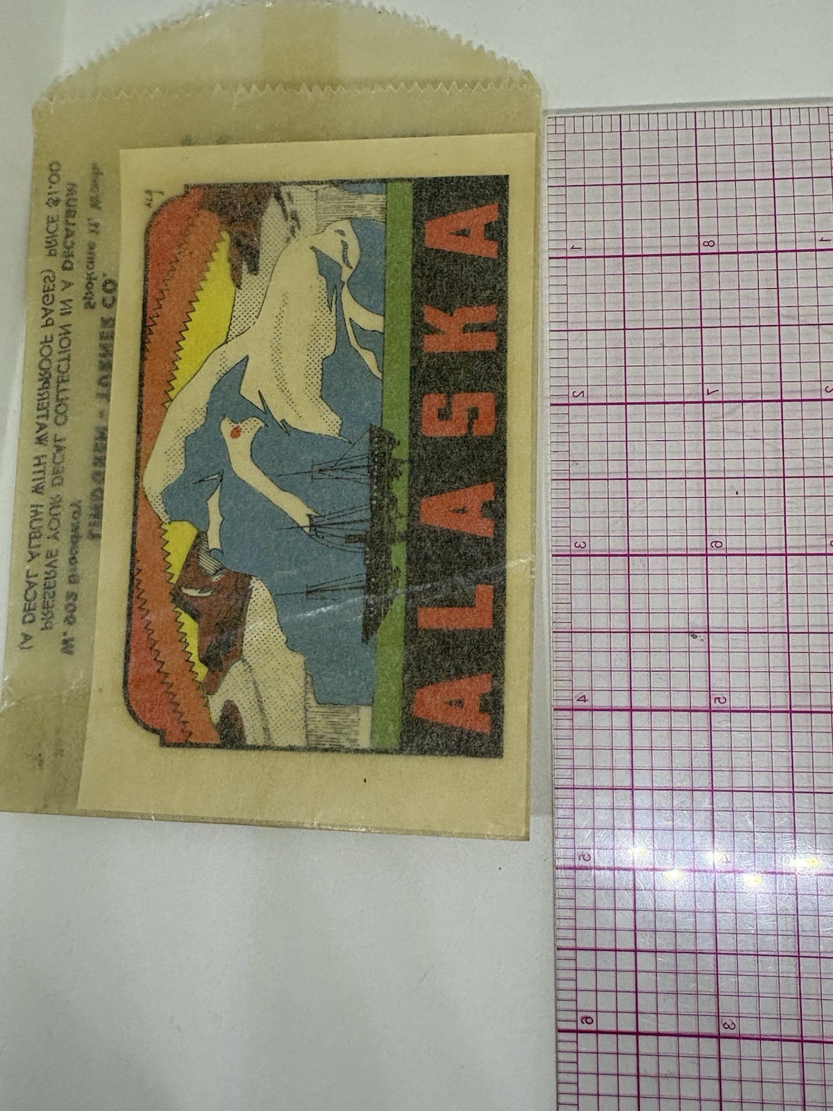 Vintage Alaska Souvenir Decal Sticker Luggage Label 1960’s Original Packaging
