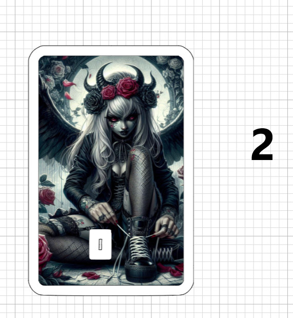 Goth Demon Girl Credit Debit ATM Card Skin Stickers Sexy Rose Succubus Love Dead