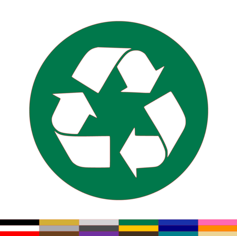 Recycle Sticker Symbol Sign PICK SIZE COLOR Vinyl Decal Waste Garbage Trash Bin