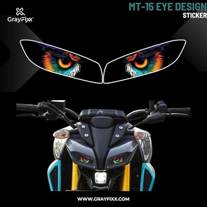 YAMAHA MT 15 Eye Design Sticker for HeadlightWaterproof,Sticker, Pack of 1Gloss