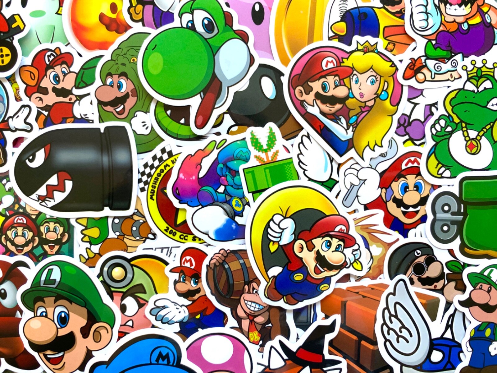 5-50 pcs Super Mario Stickers, Yoshi Luigi Mario Bros Gamer Phone Laptop Decals