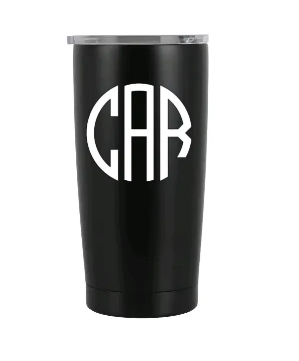 Circle Monogram Vinyl Decal Sticker | Custom Personalized Letters Initials