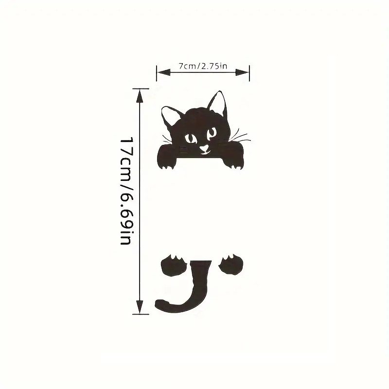 CAT LIGHT SWITCH STICKER Black Kitty Kitten graphic art wall outlet cover decal