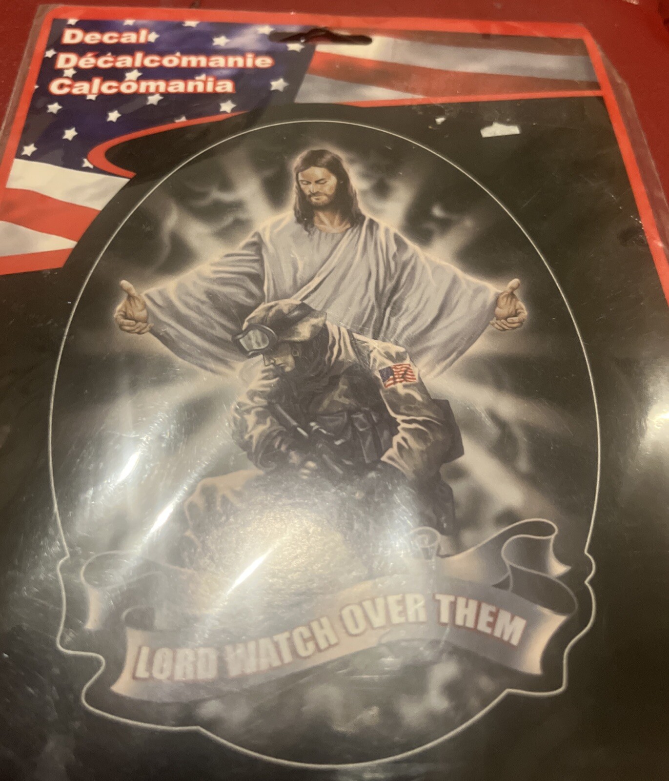 NEW Religious Military Lord Watch Over Them Waterproof Decal Sticker Made In US