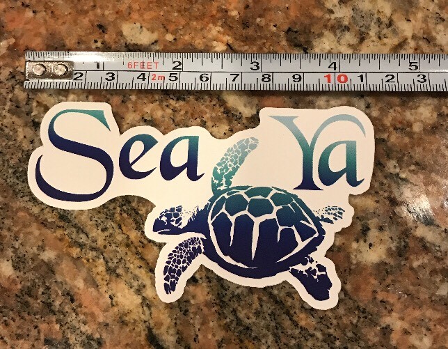 Hawaii Sticker – Sea Turtle Hawaii Surf Beach Tropical Surfing Waves Aloha Sea