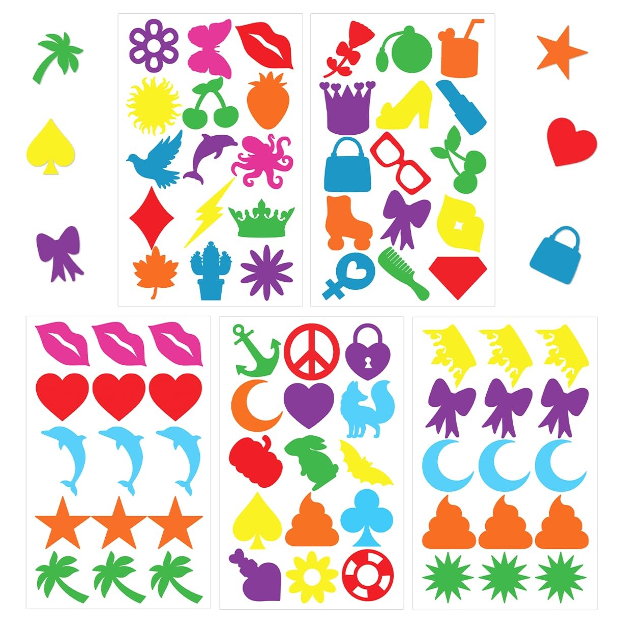 Colorful Shape Designs Vinyl Stickers Pack for Kids Teens Adults DIY Decorati…