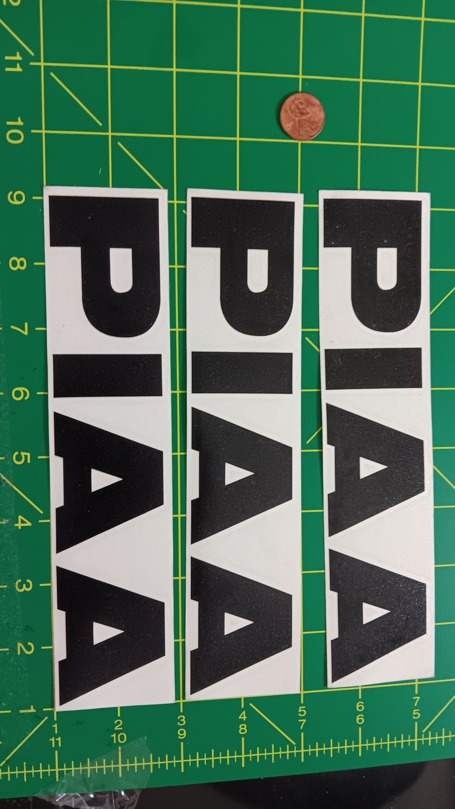 PIAA Decal Sticker Set 3 Black Vinyl Adhesive Racing Decals Car Motorcycle 9in