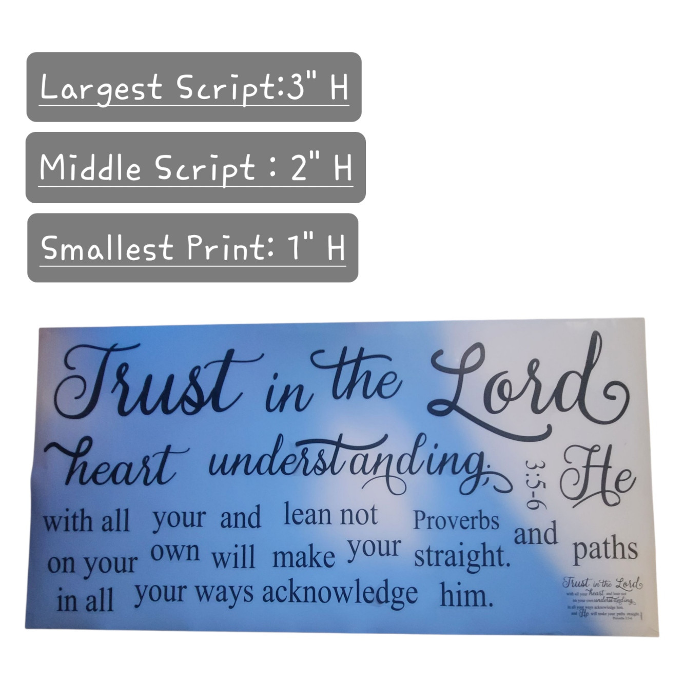 Bible Verse Wall Stickers Inspirational Quote Wall Decals Religious (2 Styles).