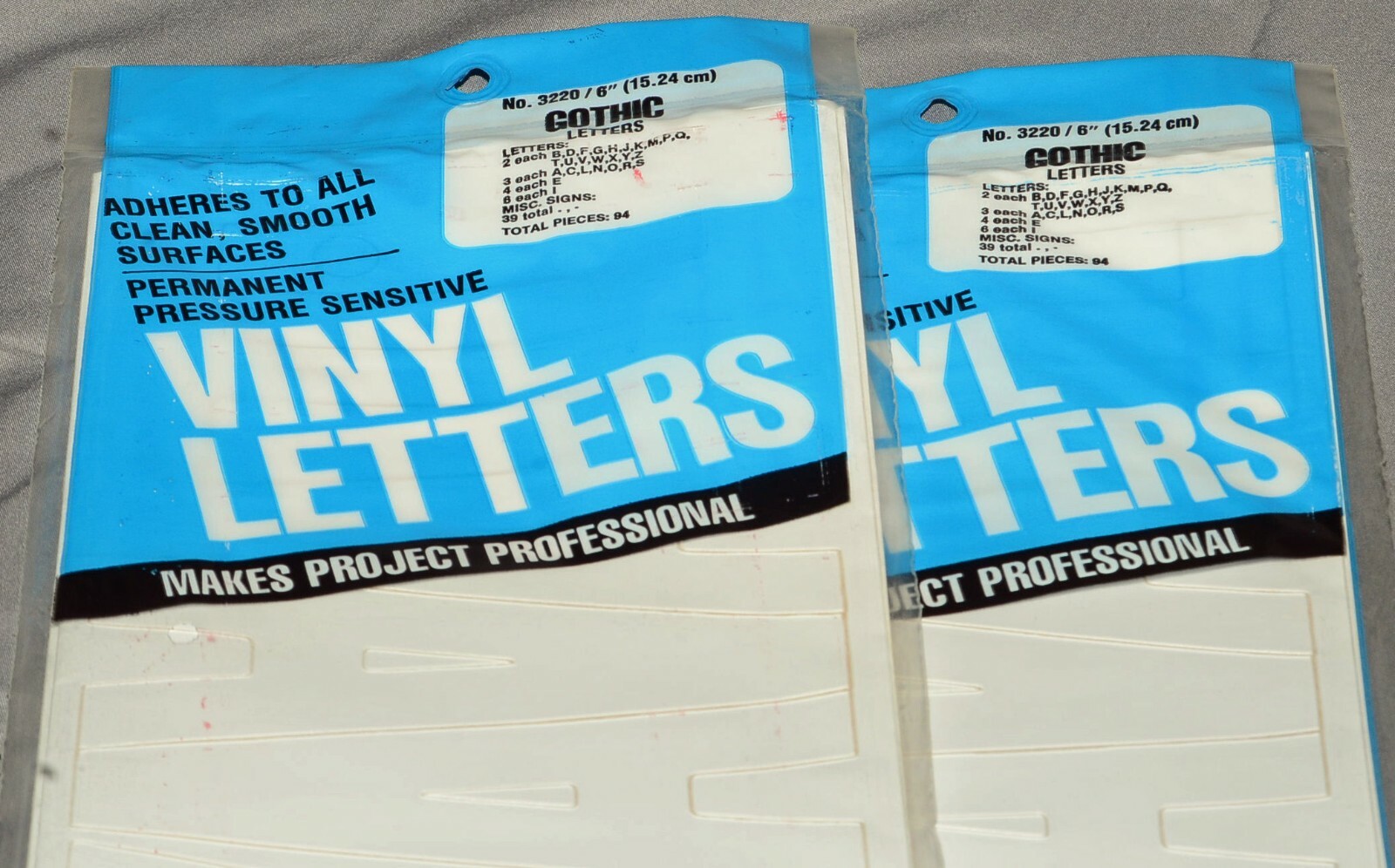 Vinyl Letters 6 In Pressure Sensitive Permanent Gothic Condensed Duro 2 Lot