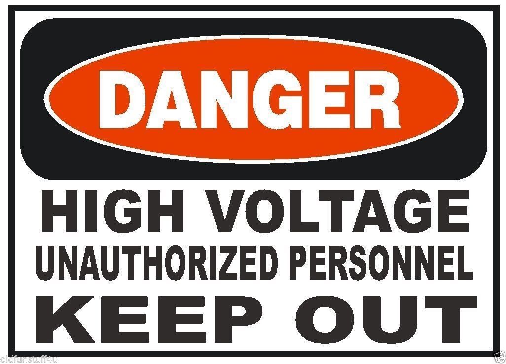Danger High Voltage Keep Out Off OSHA Safety Sign Decal Sticker Label D281