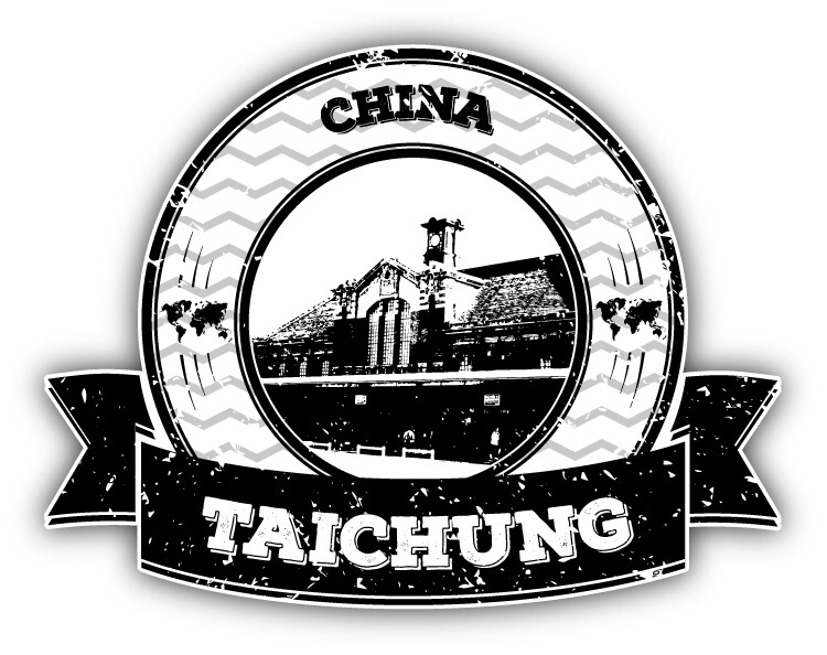 Taichung China Grunge Rubber Stamp Travel Car Bumper Sticker Decal