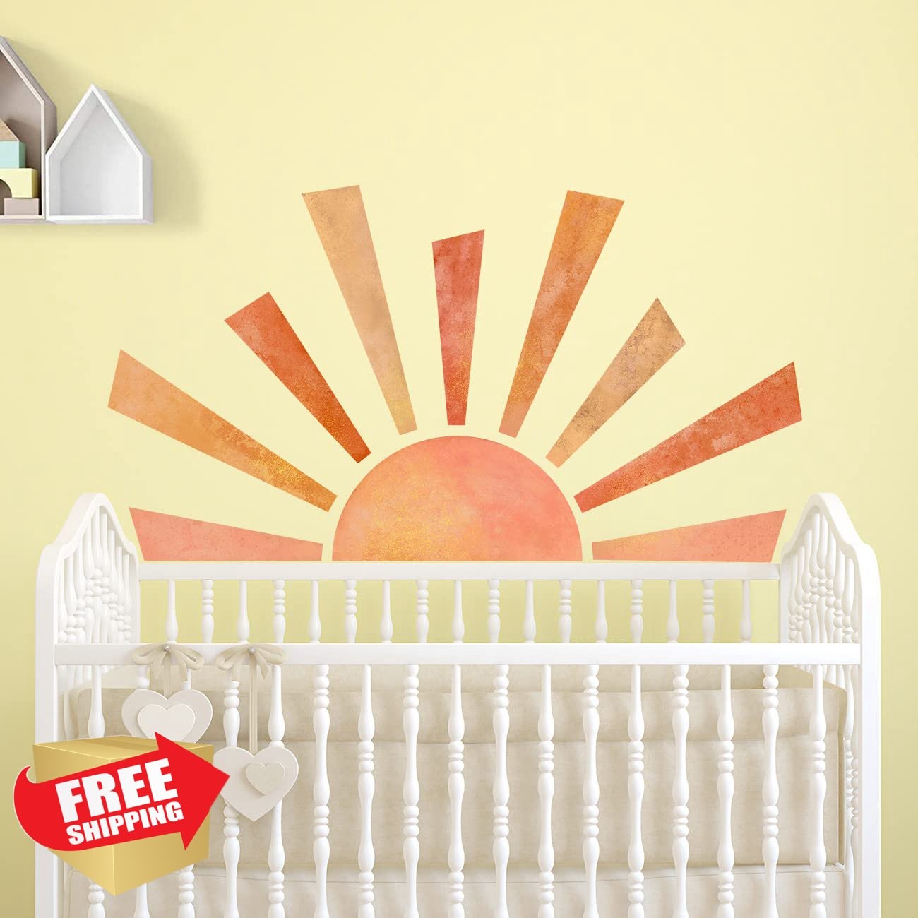 DTLIFEK Half Sun Wall Decals 46×26 Inch