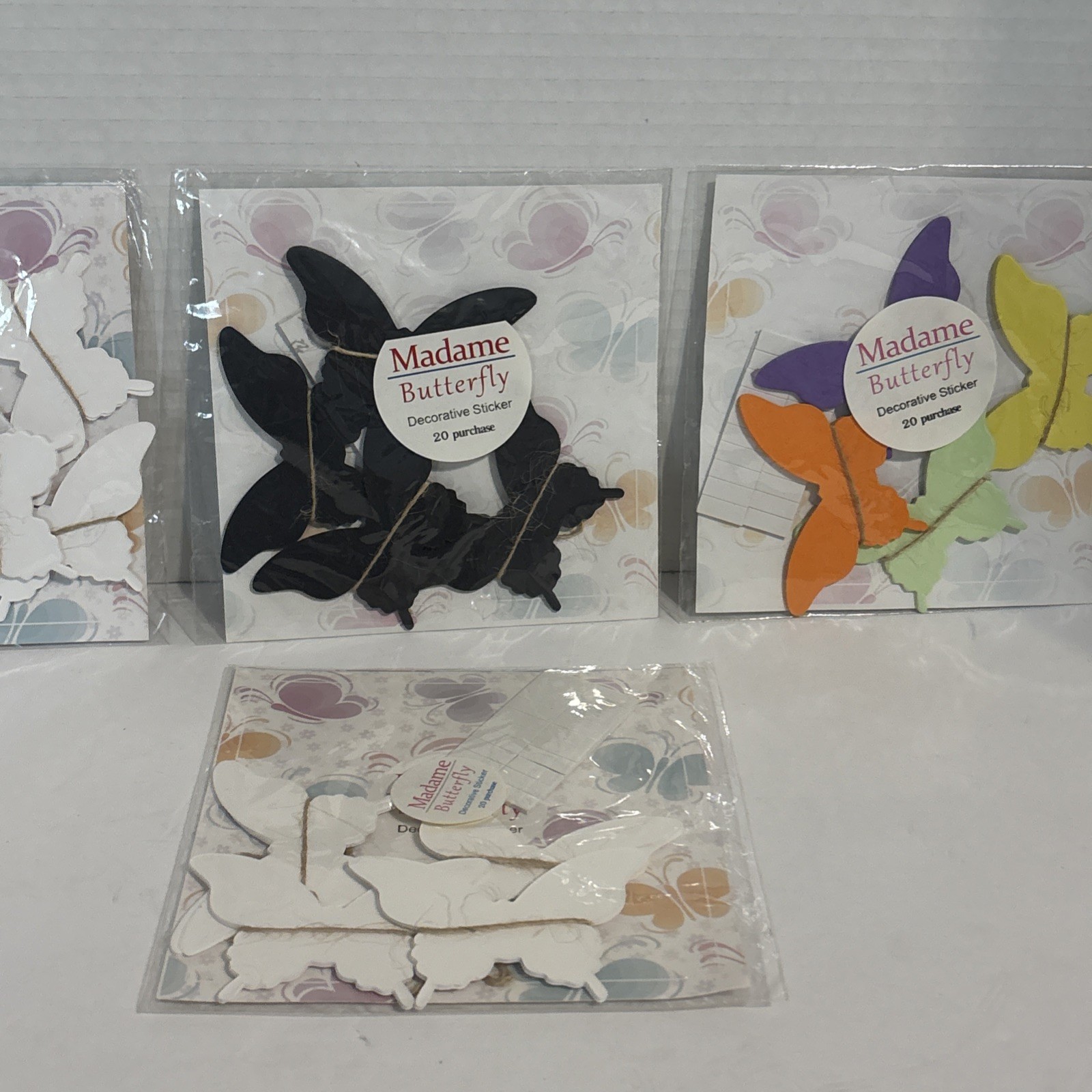 Bulk Lot 4 Packs = 80 3D Effect Multi Color NWT Wall Decorating