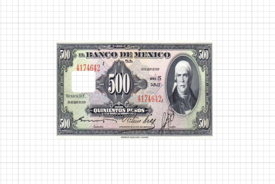 Old Paper Mexico Money Credit Debit Card Skin Peso Banco 50 100 500 1000 ATM 5
