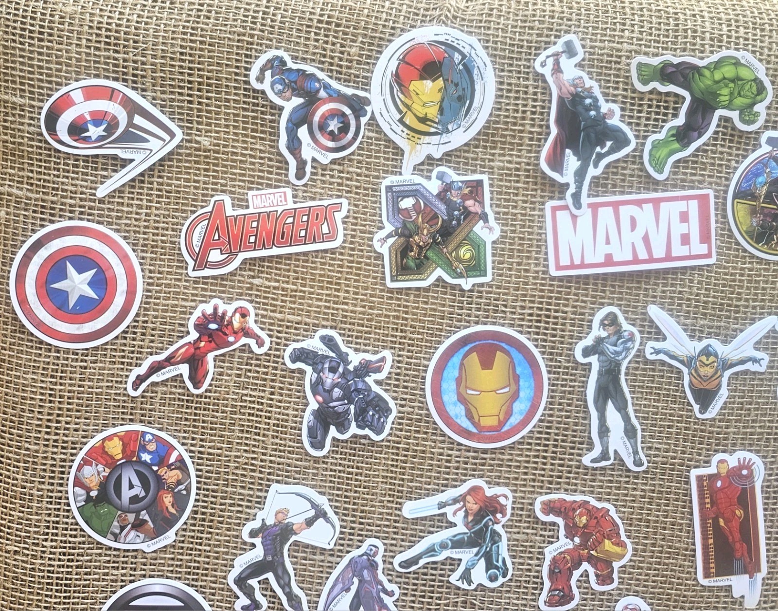 50 Marvel Water Resistant Vinyl Stickers 2" To 3" Super Heroes