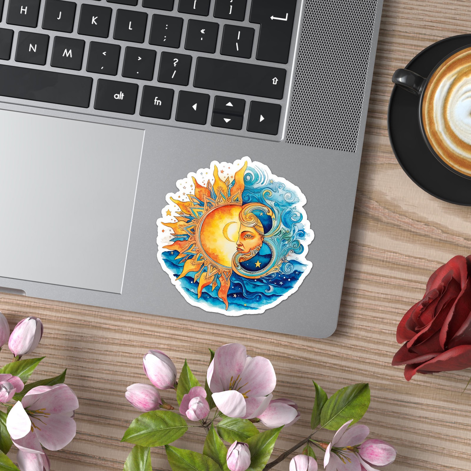 Celestial Sun Moon – Vinyl Decal Sticker – Car Window Laptop – ebn11171