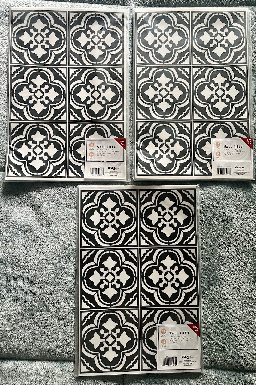 4” X 4” Peel & Stick Tile Decal Black & White 20 Sq Ft, Pack Of 180. Target