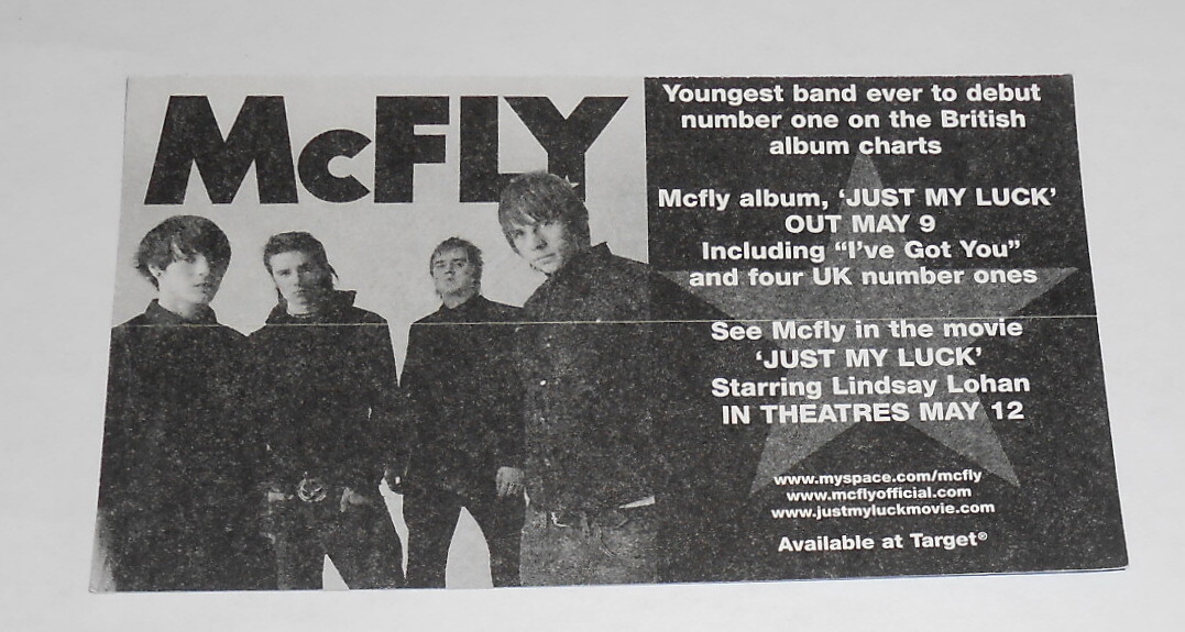 McFly Sticker Original Promo (rectangle) 6×3.5 English Pop Tom Fletcher
