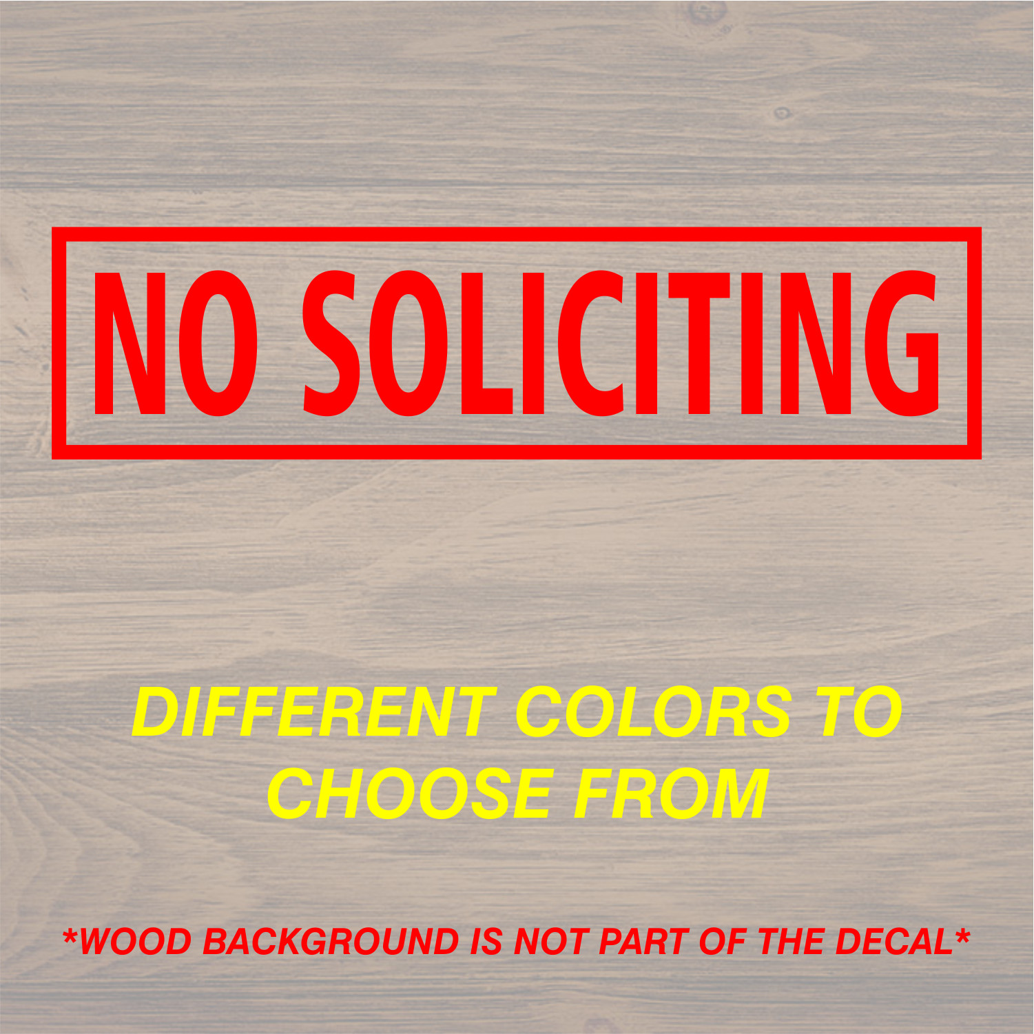 NO SOLICITING Sign Vinyl Decal Sticker- Door Window Wall – Inside or Outside