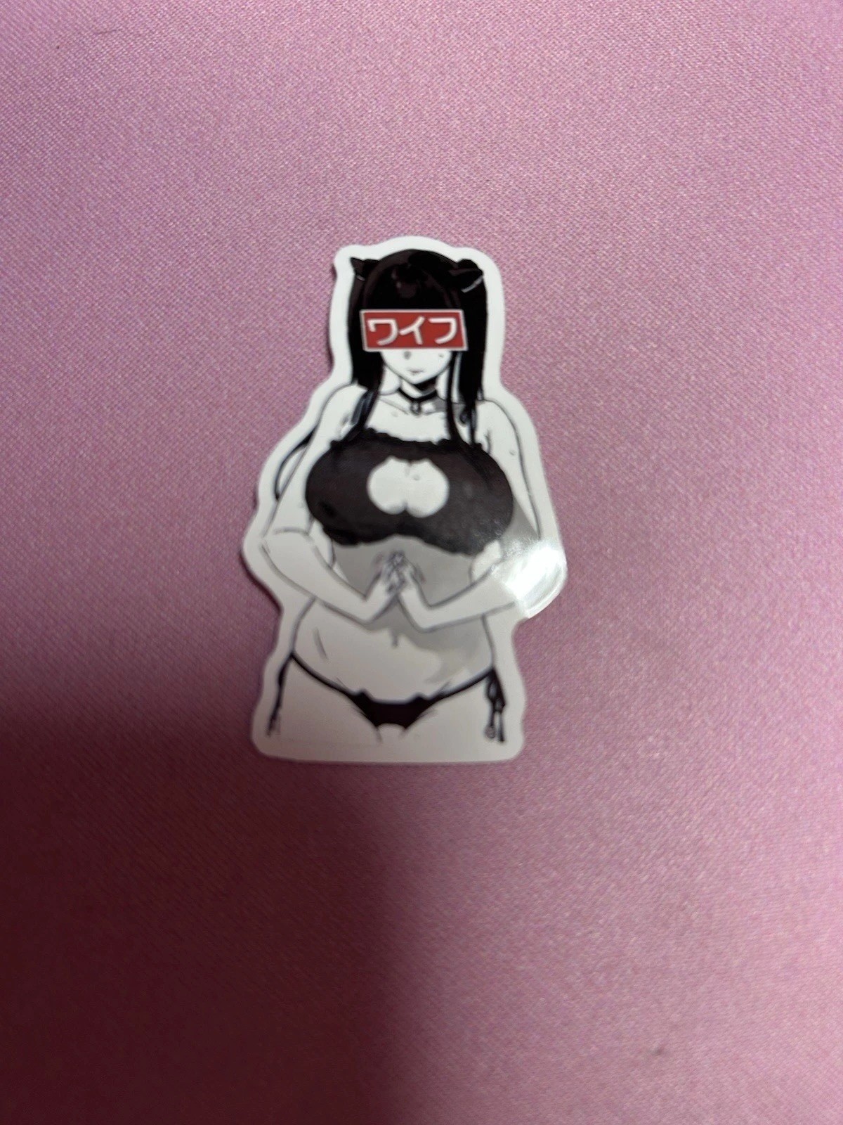 black and white waifu lewd stickers #6