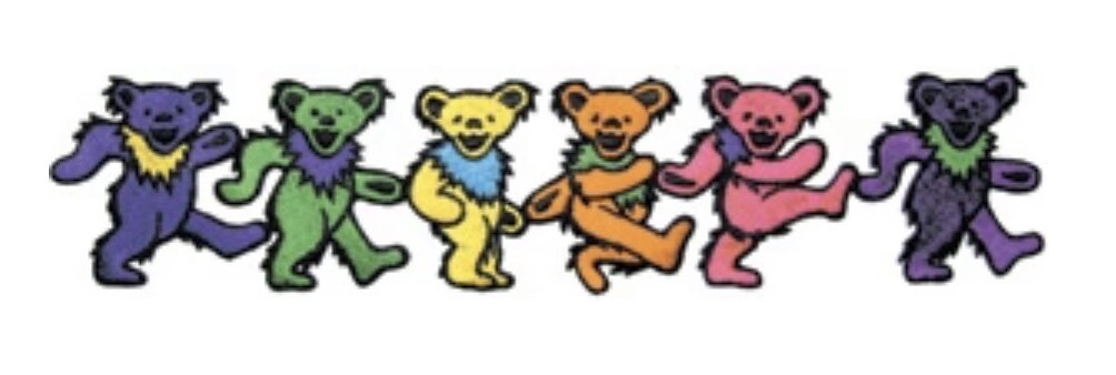 Grateful Dead Officially Licensed Dancing Bears Embroidered Back Patch G010P