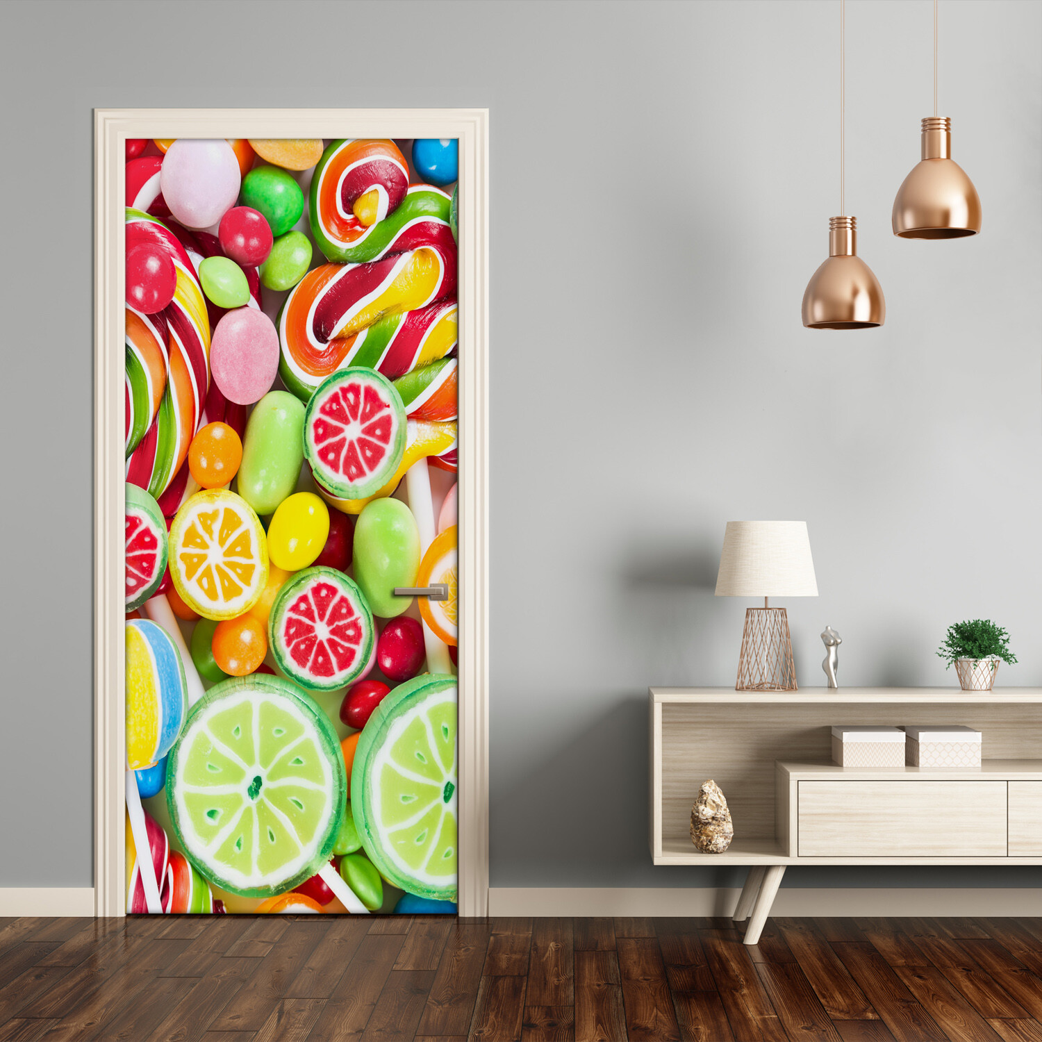 3D Home Art Door Self Adhesive Removable Sticker Decal Food Colorful candies