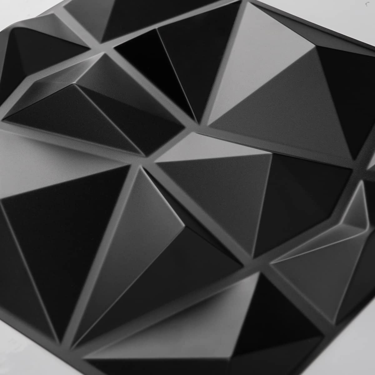 Decorative 3D Wall Panels in Diamond Design, 12"X12" Matt Black for Home and …