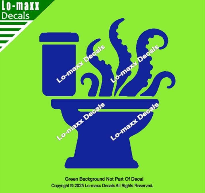 Octopus Tentacles Toilet Pictogram Restroom Vinyl Decal Unnatural Origins