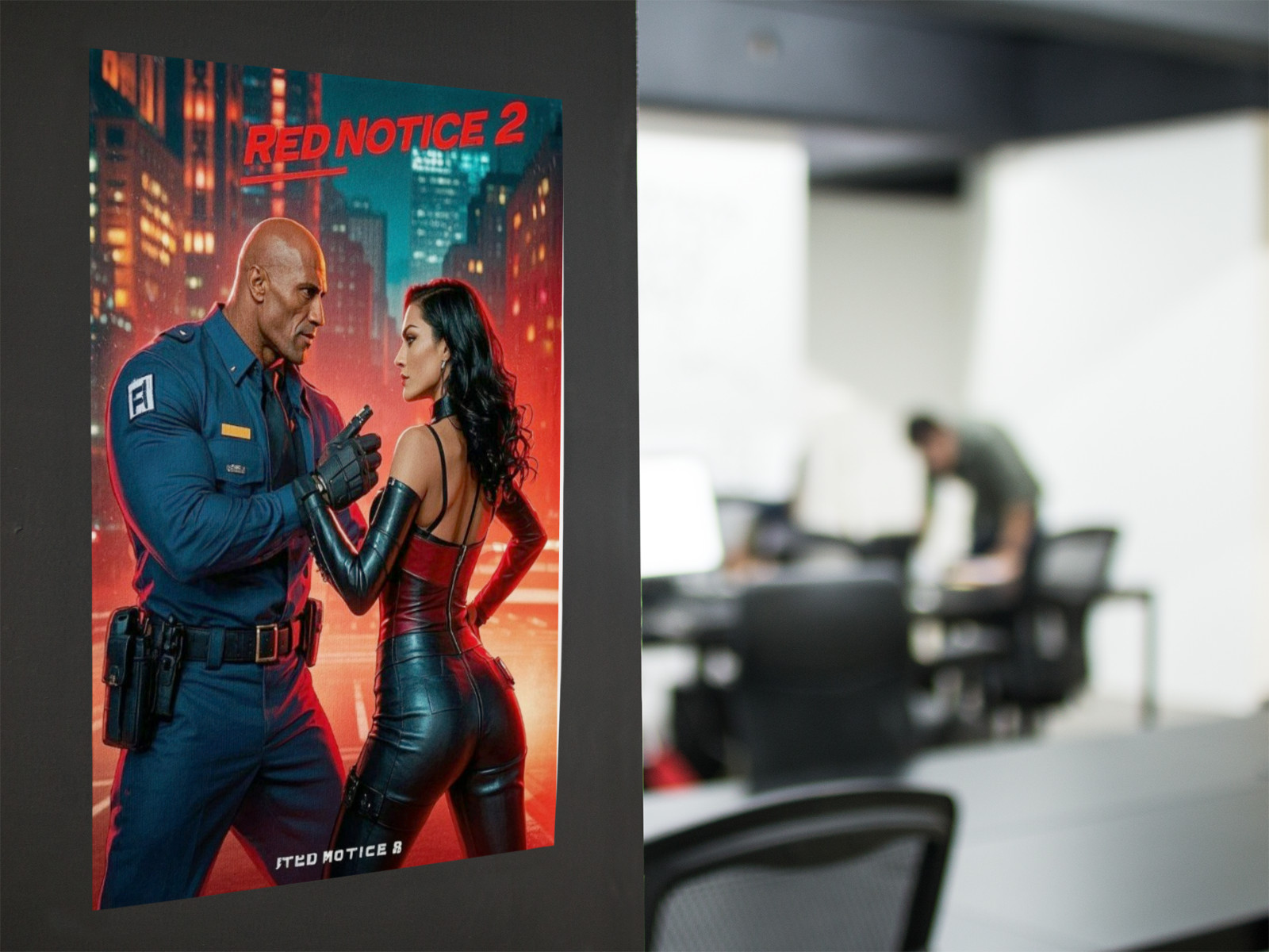 RED NOTICE Movie Wall Vinyl Decal Poster Print (Removable Adhesive)